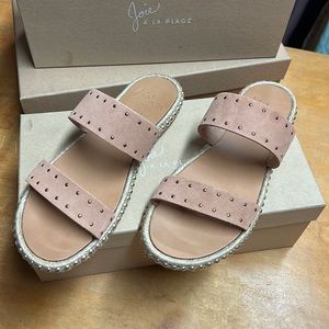 Women’s- Joie, SABLESPY sandals, EU size 37, US size 6.5, Peach, suede, studded.